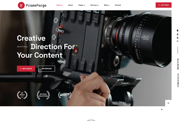FrameForge – Creative Production & Media Agency Website