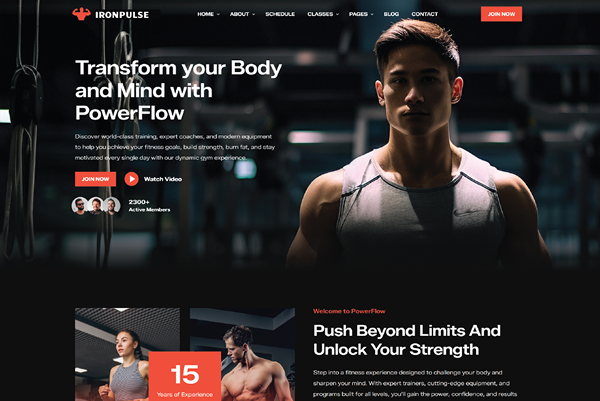 IronPulse – Fitness & Gym Website