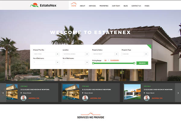 EstateNex – موقع العقارات وعرض الممتلكات